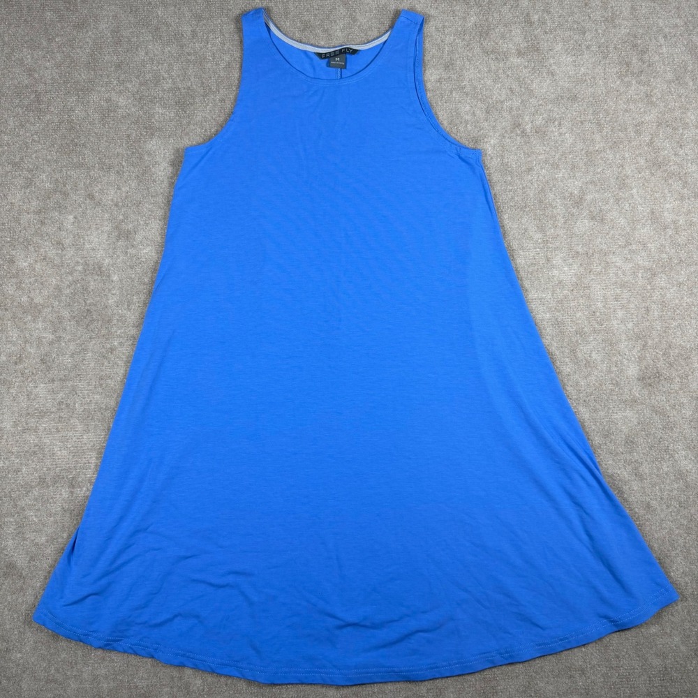 Free Fly Dress Women's Size M Blue Sleeveless A-Line Swing Knit Bamboo Viscose